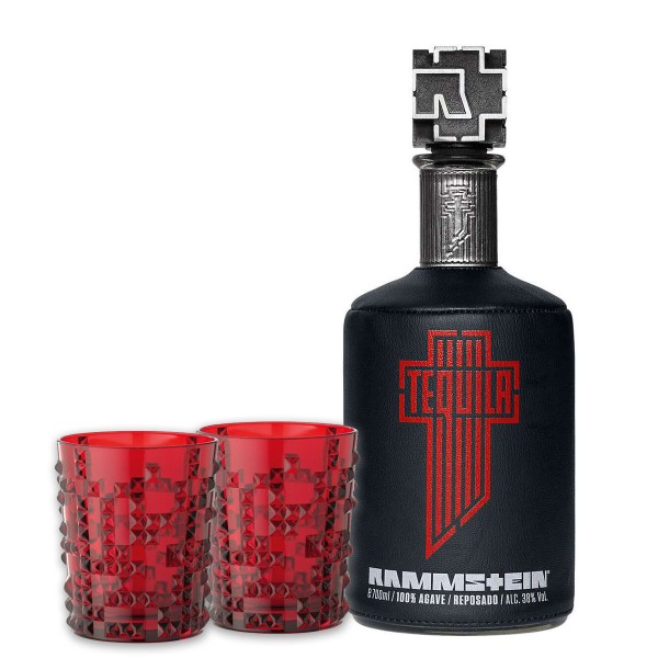Rammstein Tequila Reposado 38% (1 x 0.7 l) + 2 rote Tumbler