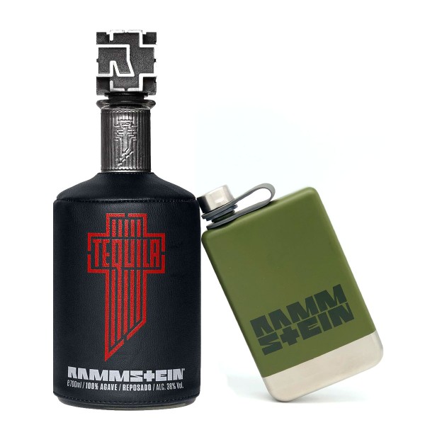 Rammstein Tequila Reposado 38% (1 x 0.7 l) + Flachmann | Hip-Flask