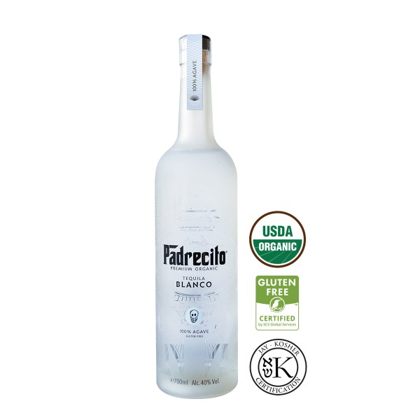 Padrecito Premium Organic | Blanco Tequila 40% (1 x 0.7 l) - mit Licht